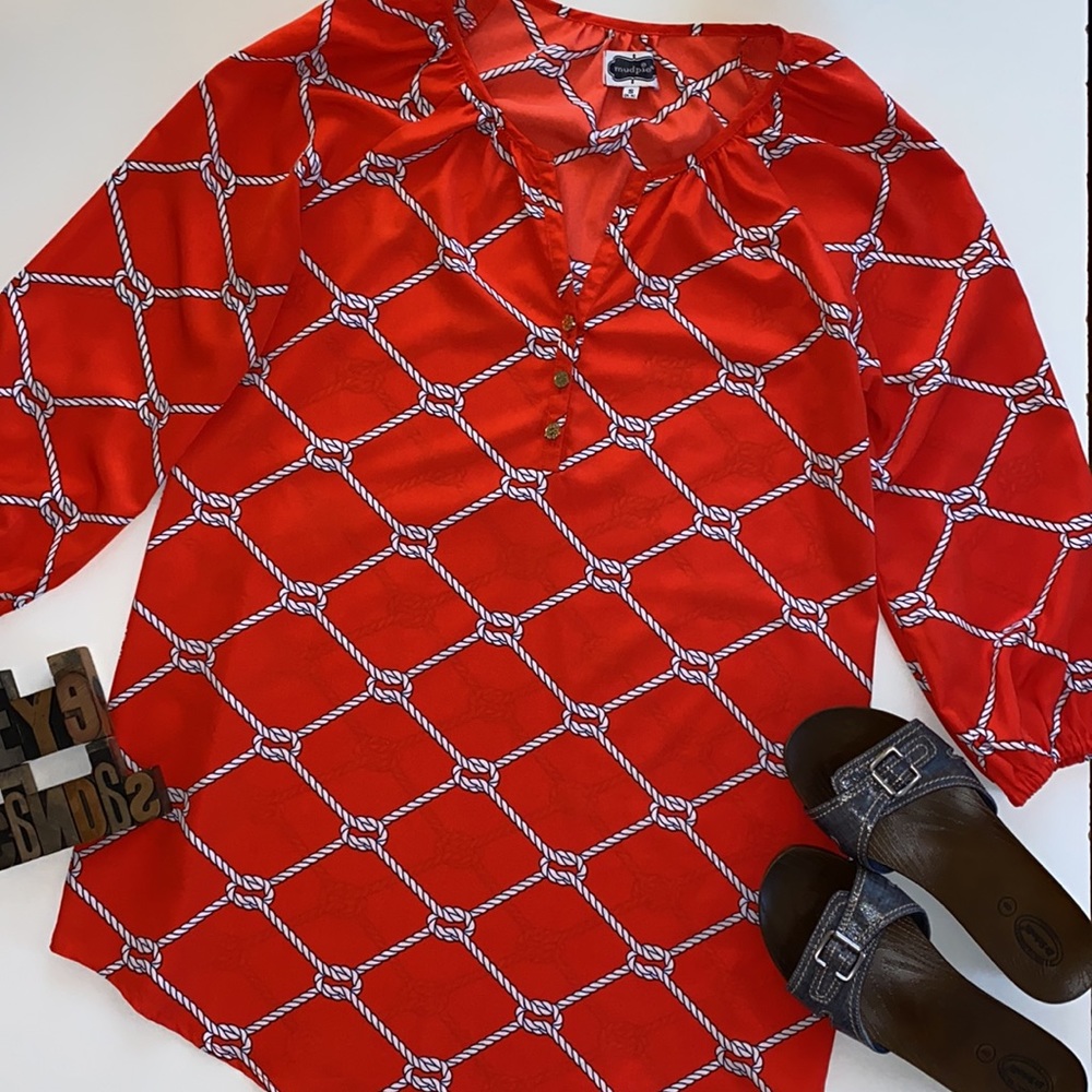 mud pie ‘Samantha’ Nautical Rope Print Tunic Top
